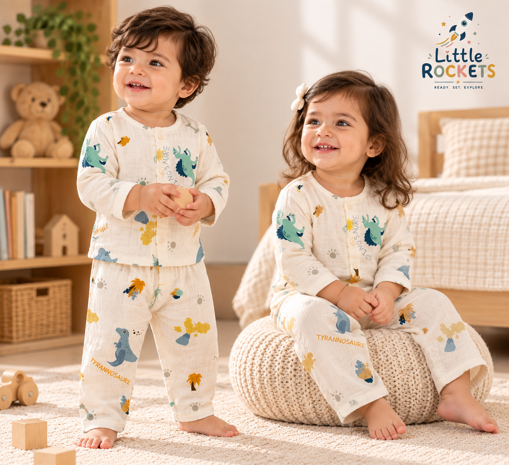 Dino Print Baby Night Suit – view 4