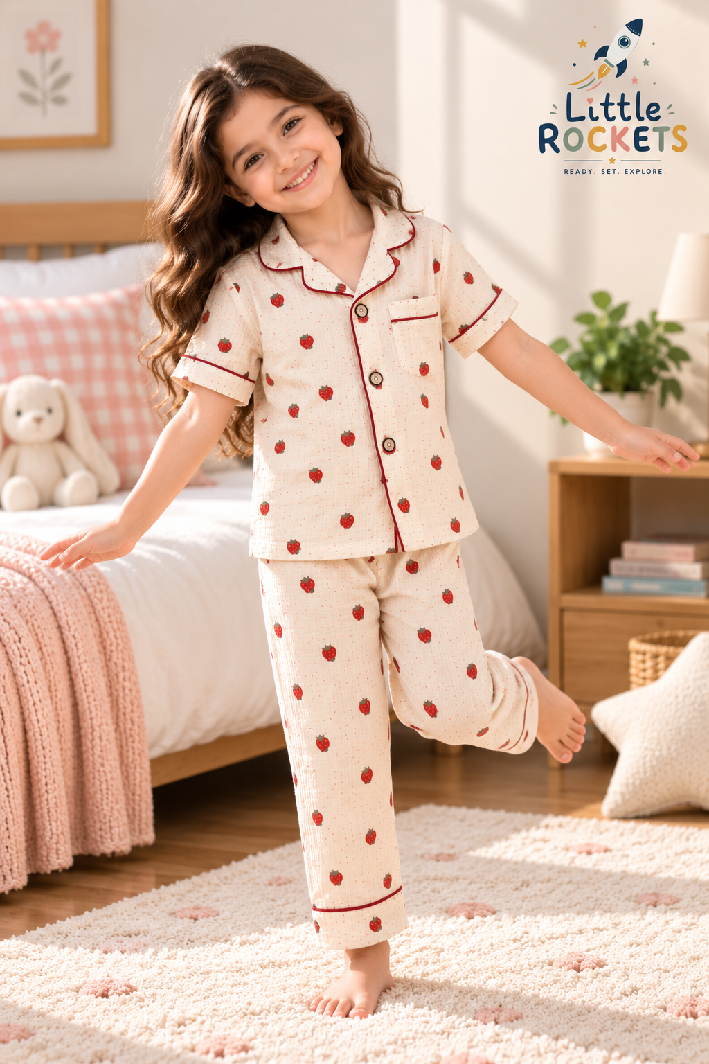 Strawberry Night Suit for Kids