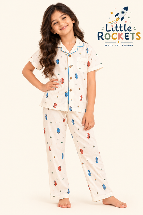 Car Print Night Suit for Kids