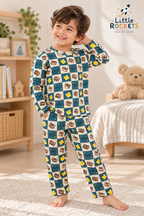 Blue Teddy Night Suit for Kids – view 4