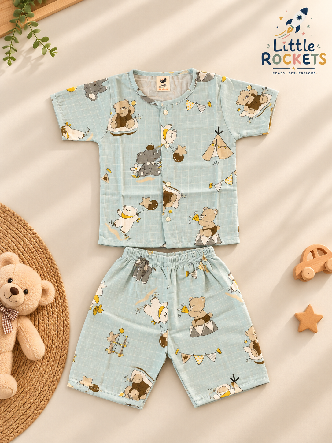Aqua Teddy Baby Co-ord Set – view 4