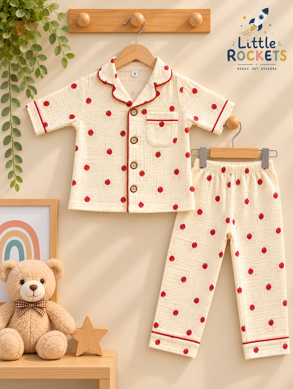Strawberry Night Suit for Kids – view 3