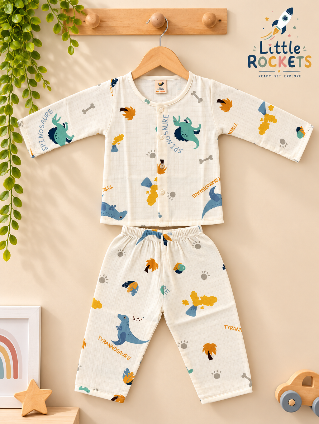 Dino Print Baby Night Suit – view 5