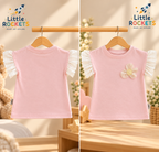 Pink Ruffle Sleeve Top for Girls – view 3