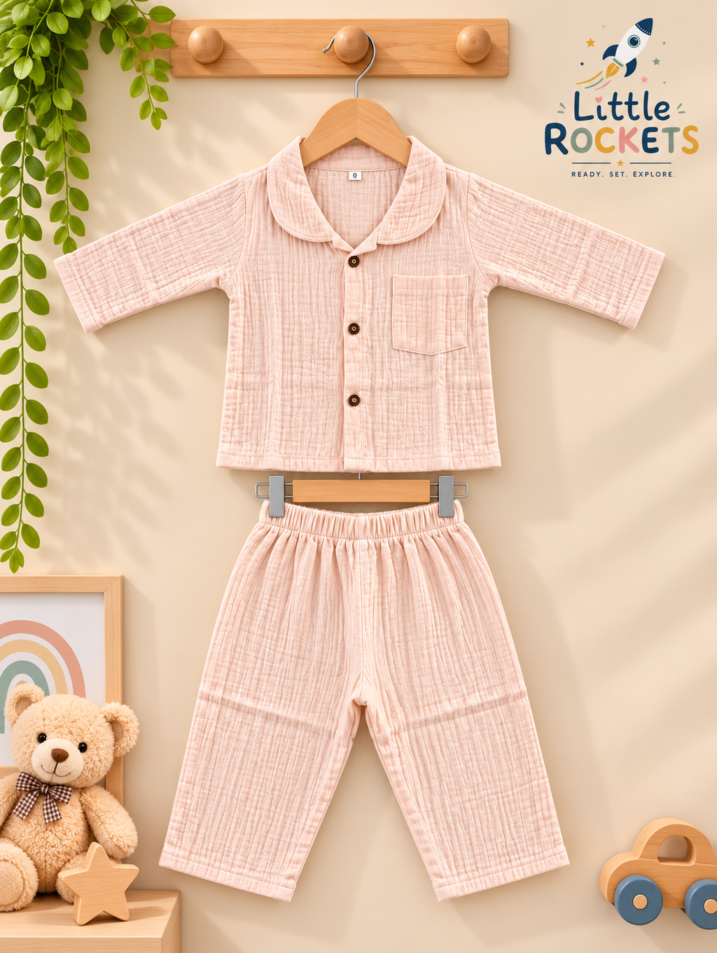 Blush Pink Baby Night Suit – view 6
