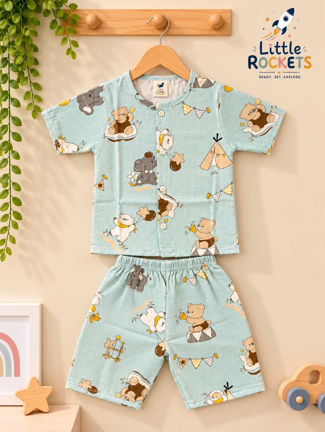 Aqua Teddy Baby Co-ord Set – view 5