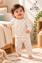 Peach Blossom Cream Baby Night Suit