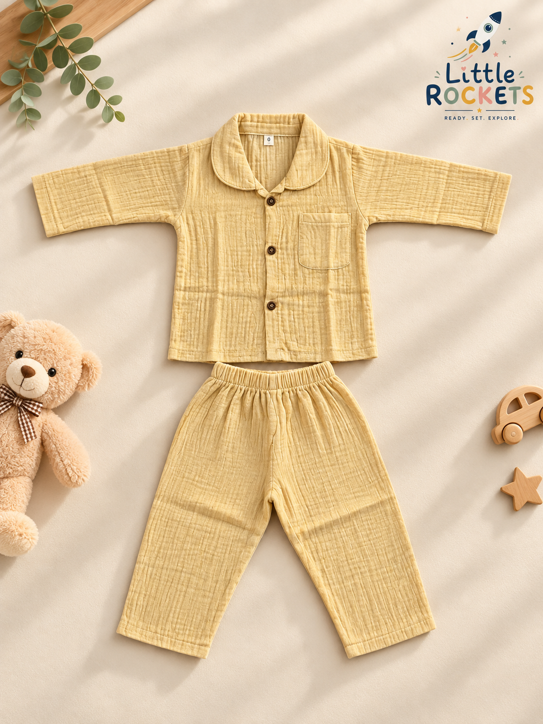 Butter Yellow Baby Night Suit – view 3