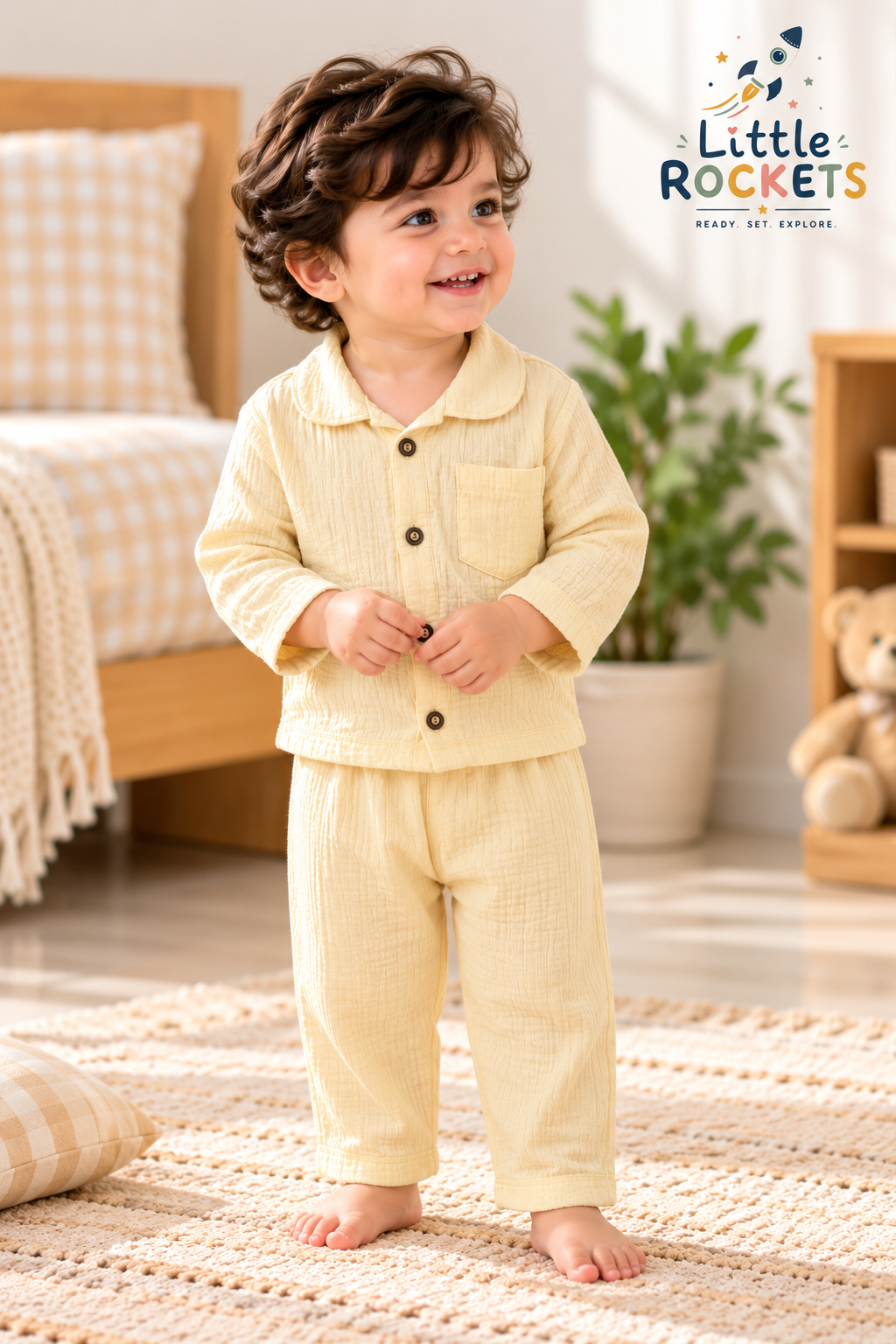 Ivory Cream Baby Night Suit