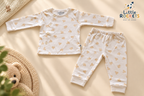 Peach Blossom Cream Baby Night Suit – view 4