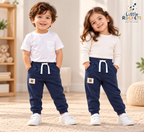 Navy Teddy Patch Joggers for Kids – view 2