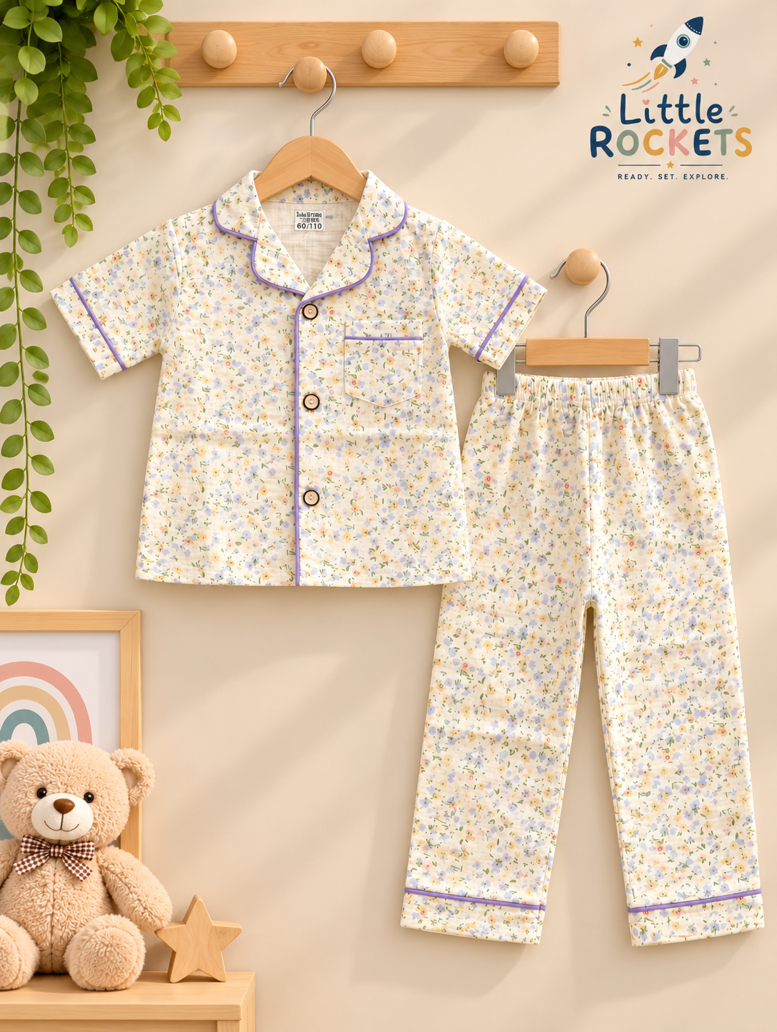 Bloom Floral Night Suit for Kids – view 3