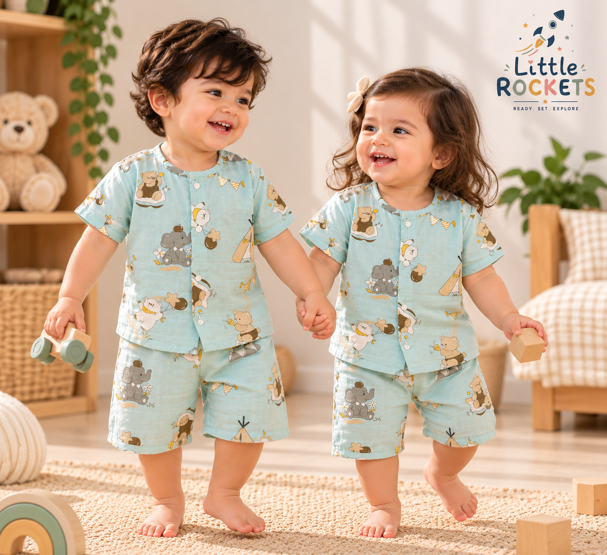 Aqua Teddy Baby Co-ord Set – view 3
