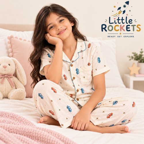 Car Print Night Suit for Kids – view 2