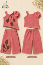 Coral Top & Palazzo Set for Girls – view 4