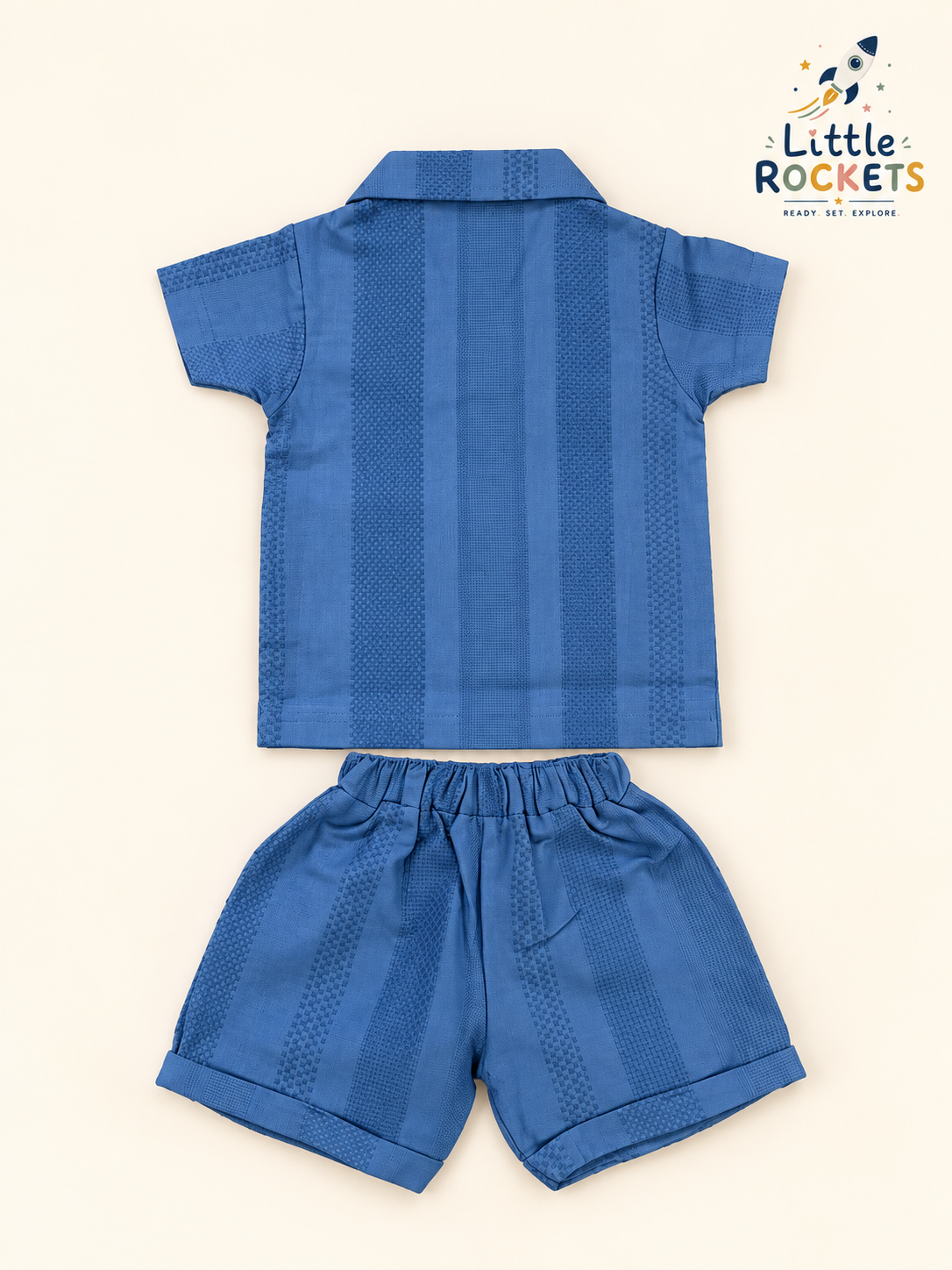 Blue Shirt & Shorts Set for Kids – view 3