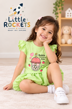 Strawberry Green Dress for Girls – view 2