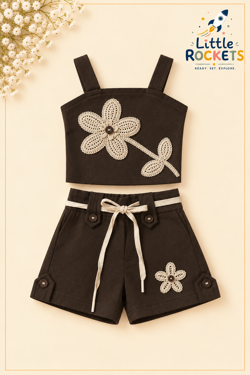 Cocoa Floral Co-ord Set for Girls – view 3