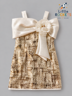 Gold A-Line Party Dress for Girls – view 2
