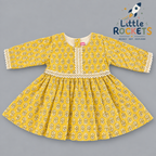 Mustard Floral Infant Dress – view 2