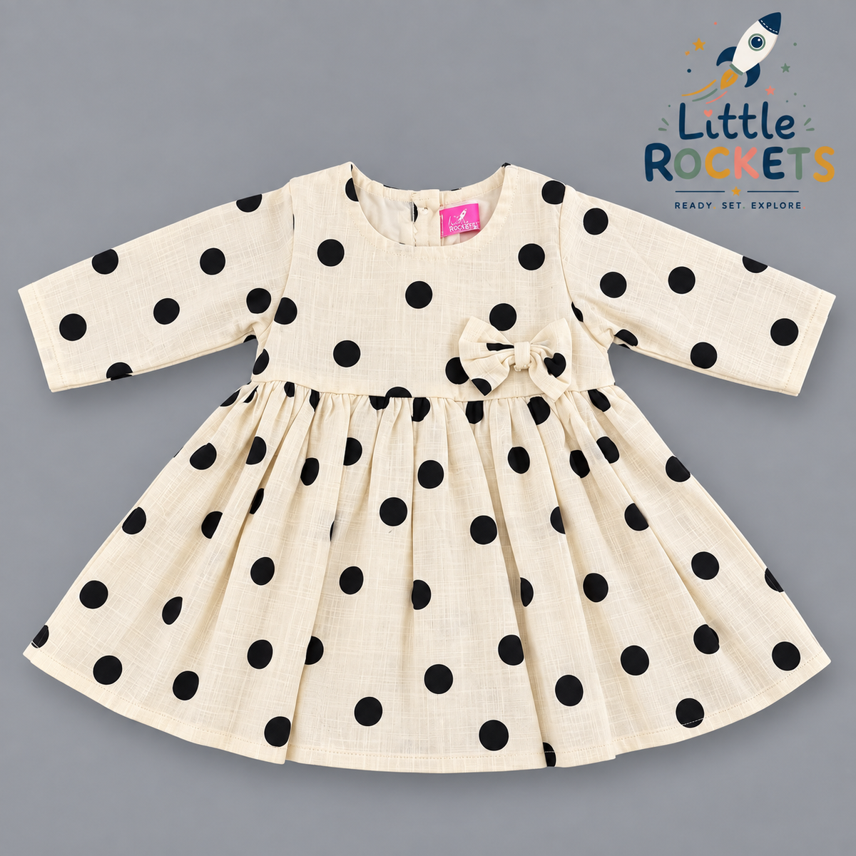 Polka Dot Bow Baby Dress – view 2