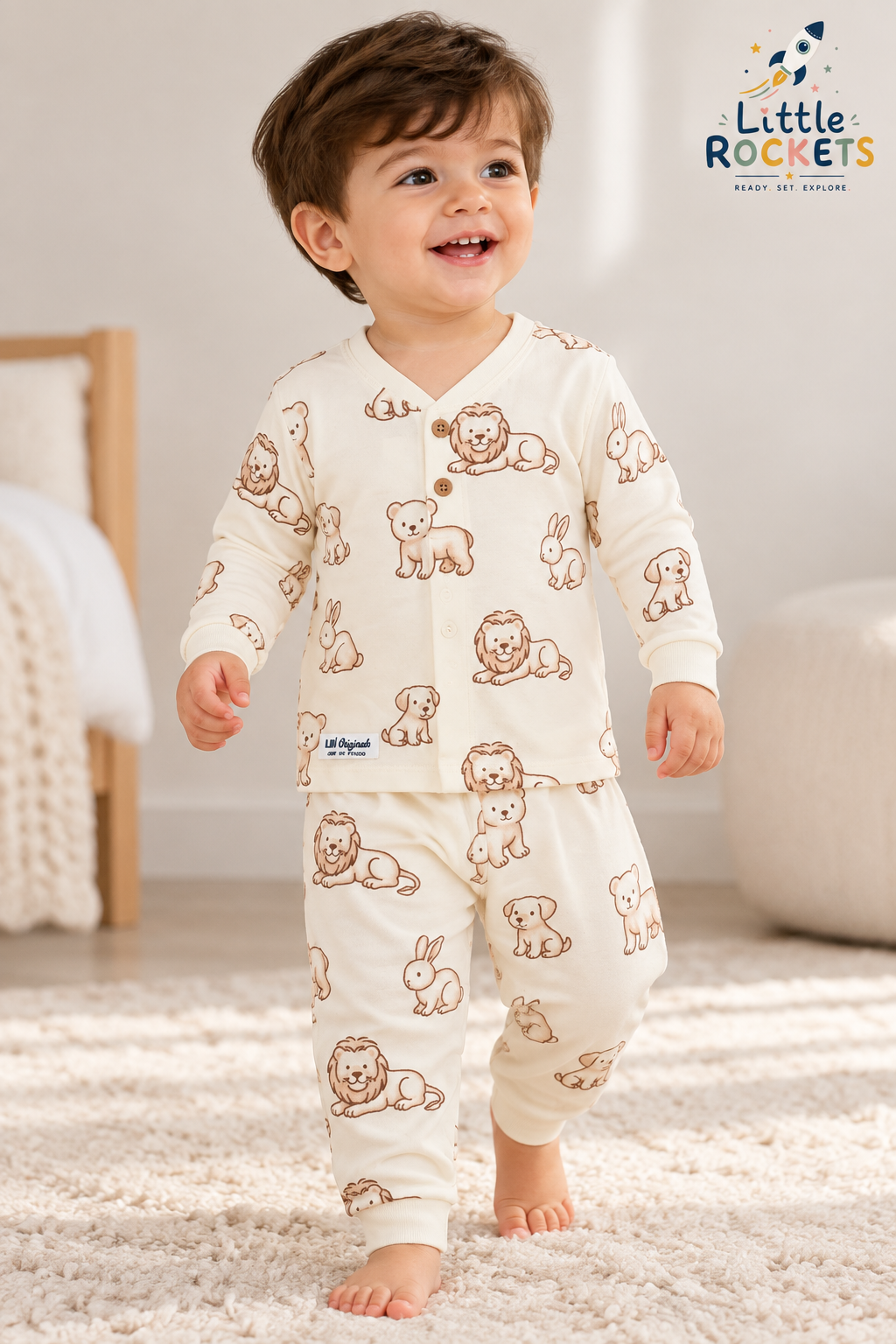 Safari Print Night Suit for Kids