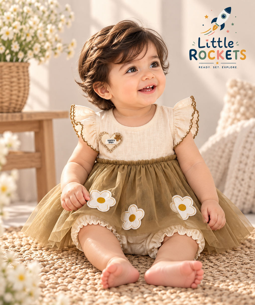 Olive Daisy Tulle Baby Dress – view 3