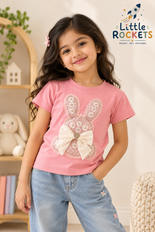 Blush Bunny T-Shirt for Girls