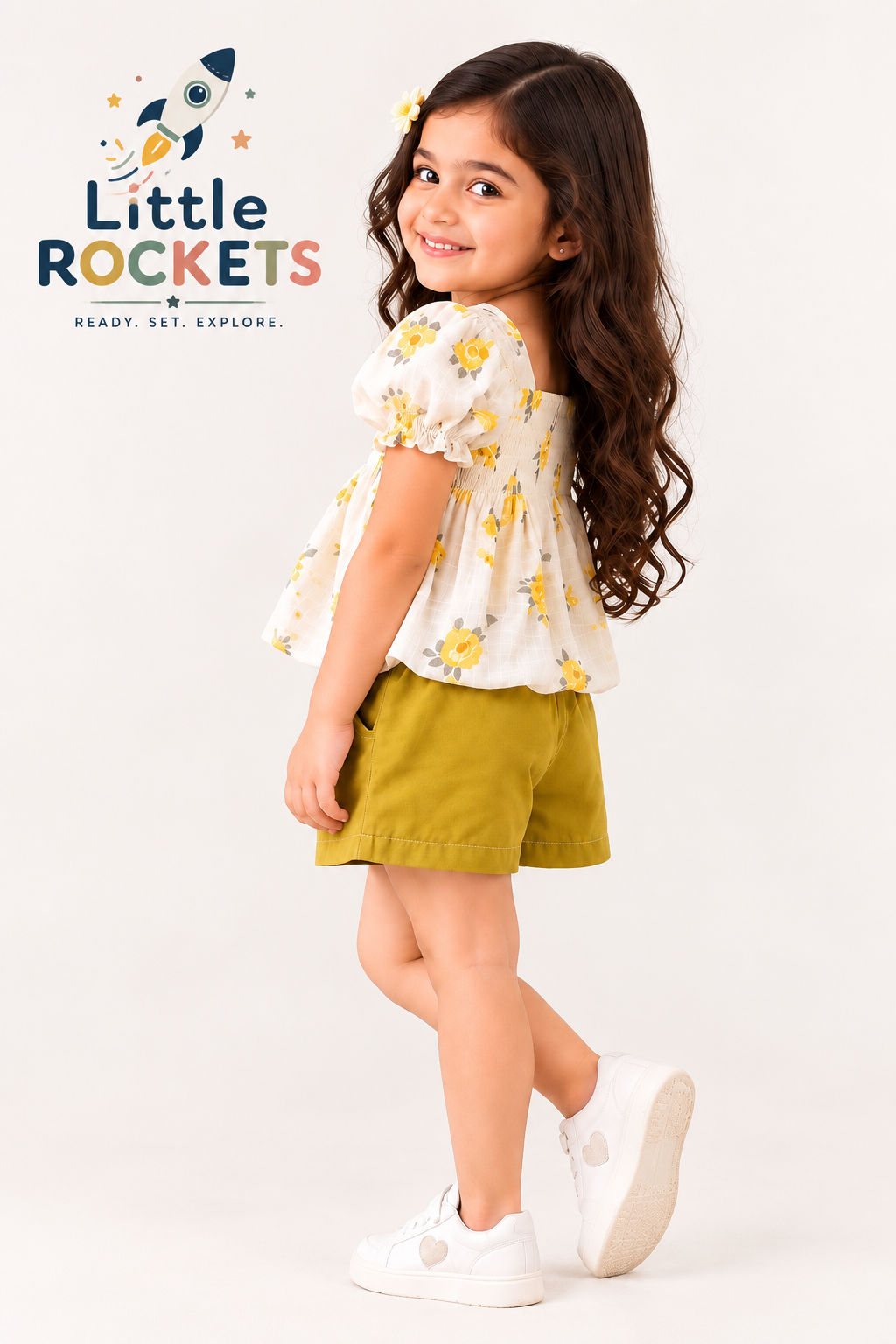 Floral Top & Shorts Set for Girls – view 2