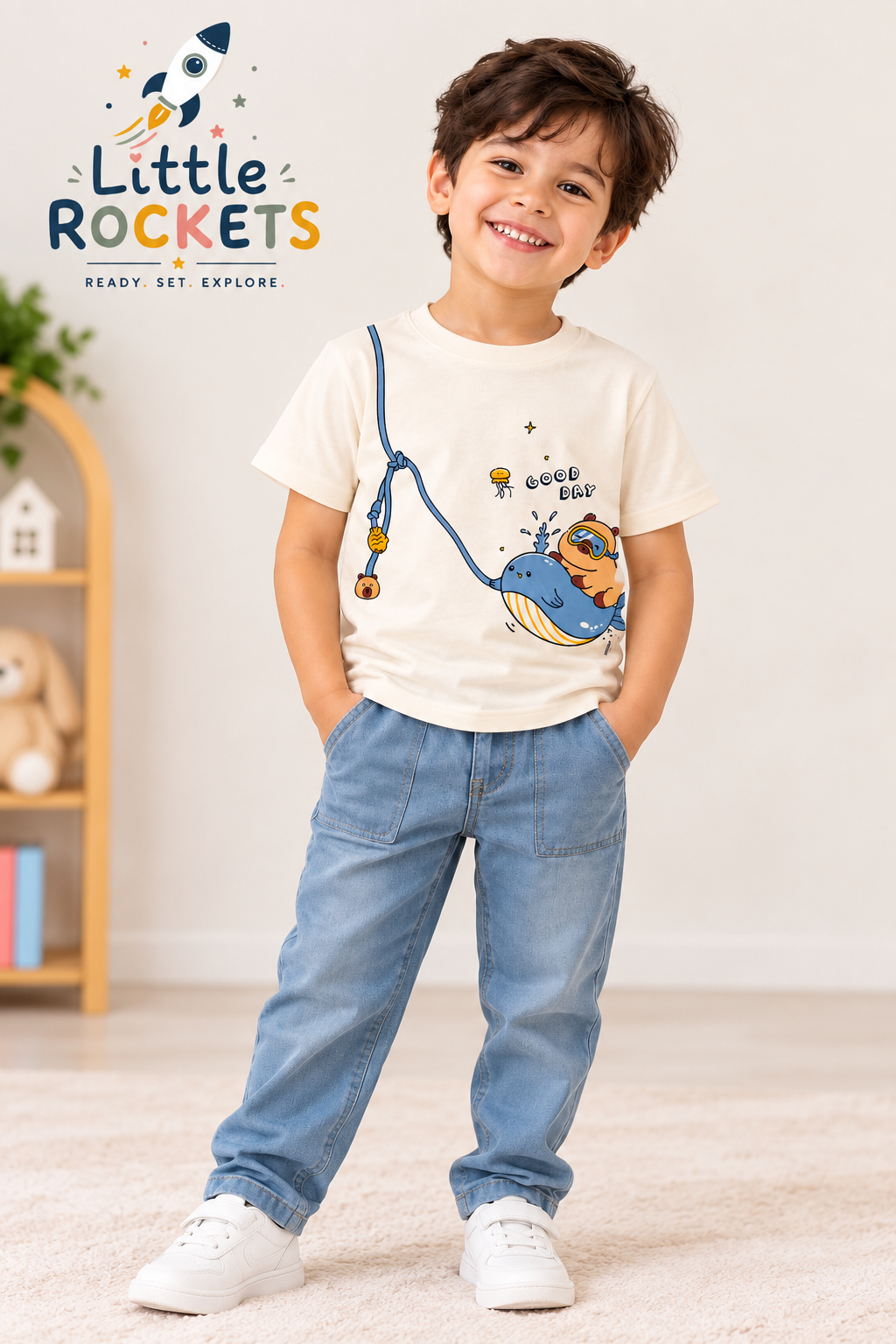Whale Adventure T-Shirt for Boys