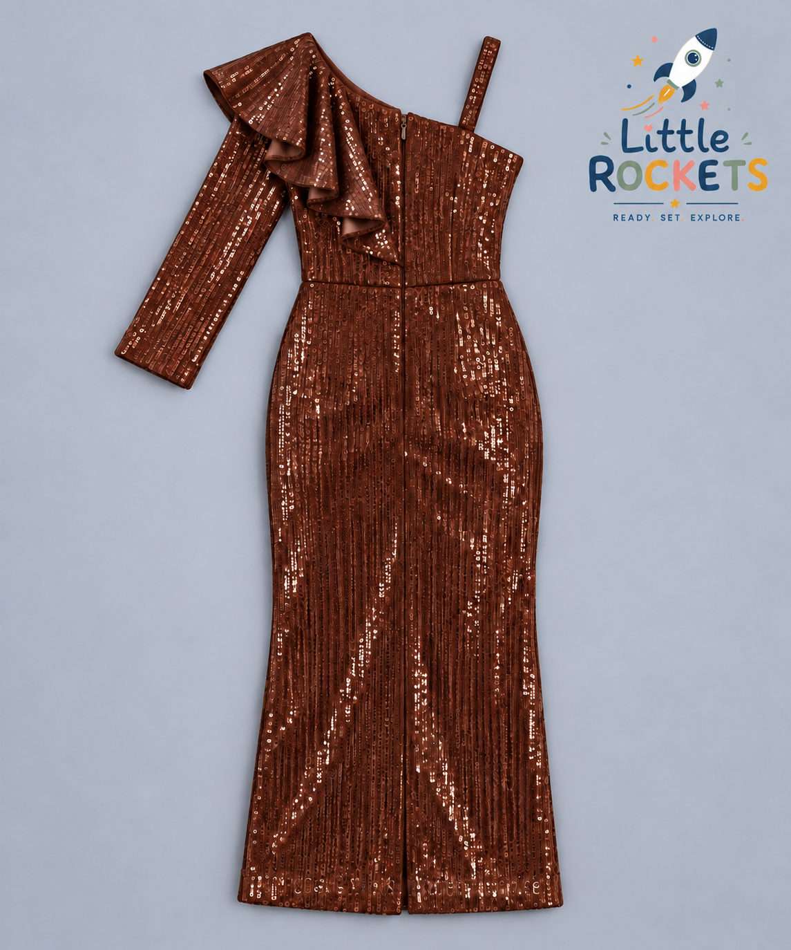 Cocoa Sequin Gown for Girls – view 4
