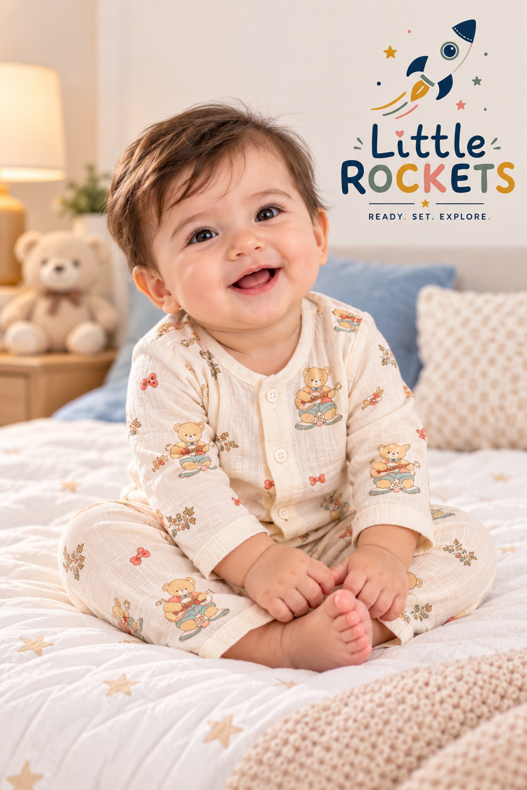 Teddy Musical Baby Sleepsuit