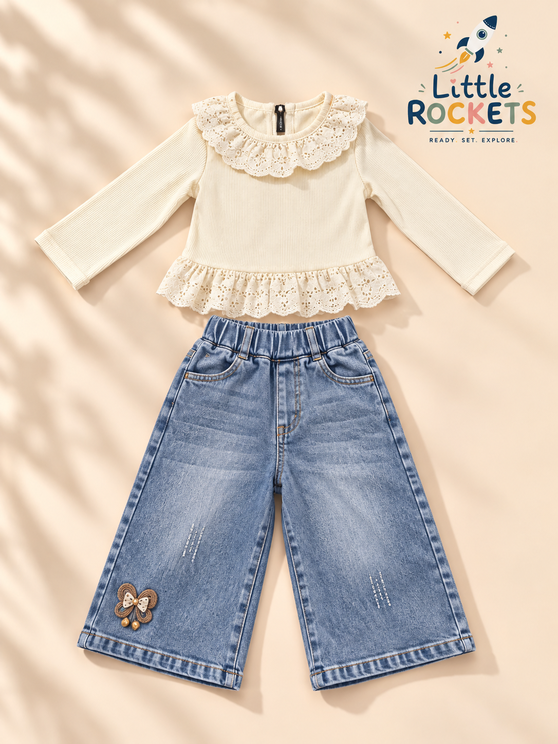 Bow Belle Denim Set for Girls – view 5
