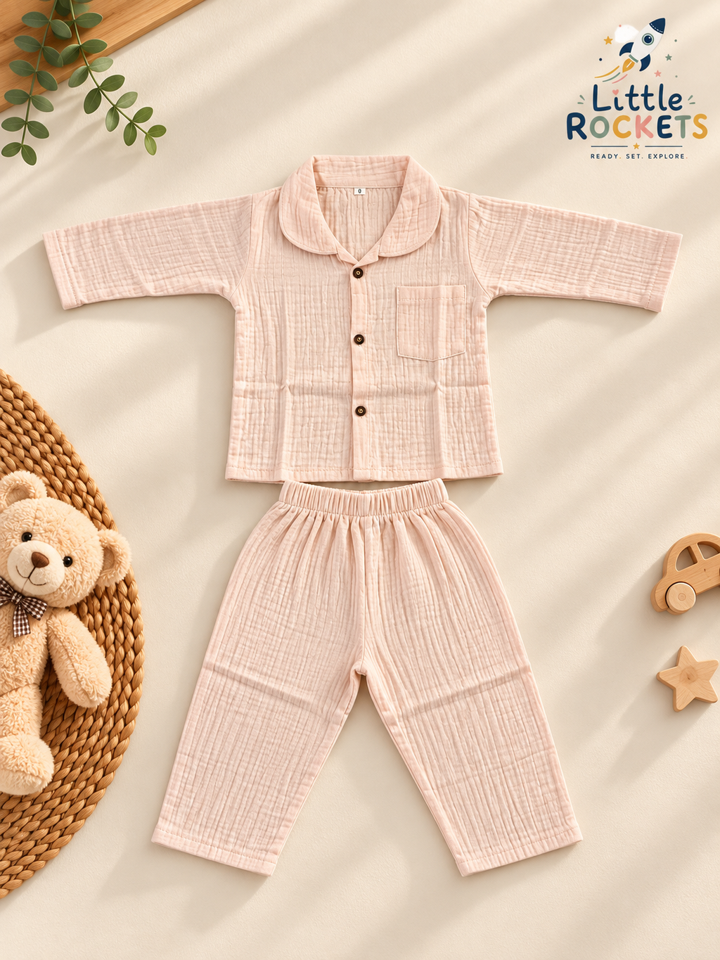 Blush Pink Baby Night Suit – view 5