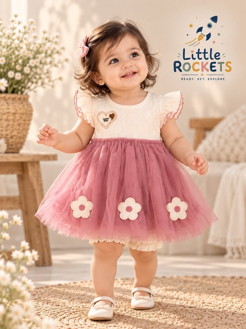 Blush Daisy Tulle Baby Dress – view 2