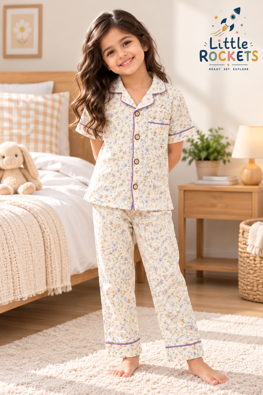 Bloom Floral Night Suit for Kids – view 2