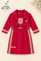 Berry Jacket Dress Set for Girls – view 2