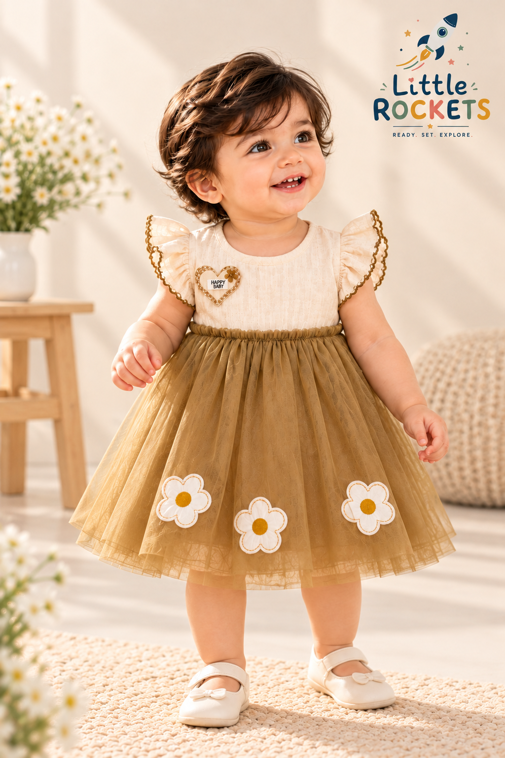 Olive Daisy Tulle Baby Dress
