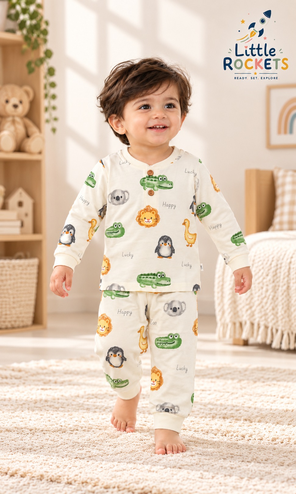Beige Safari Co-ord Set for Kids