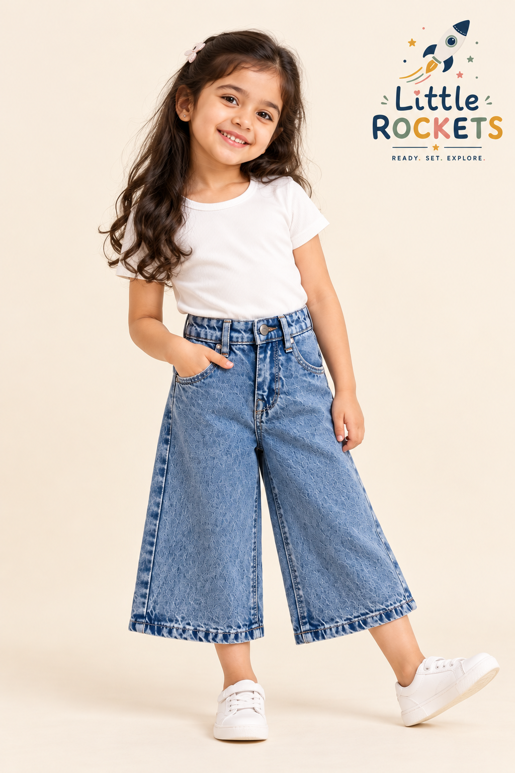 Blue Wide-Leg Jeans for Girls