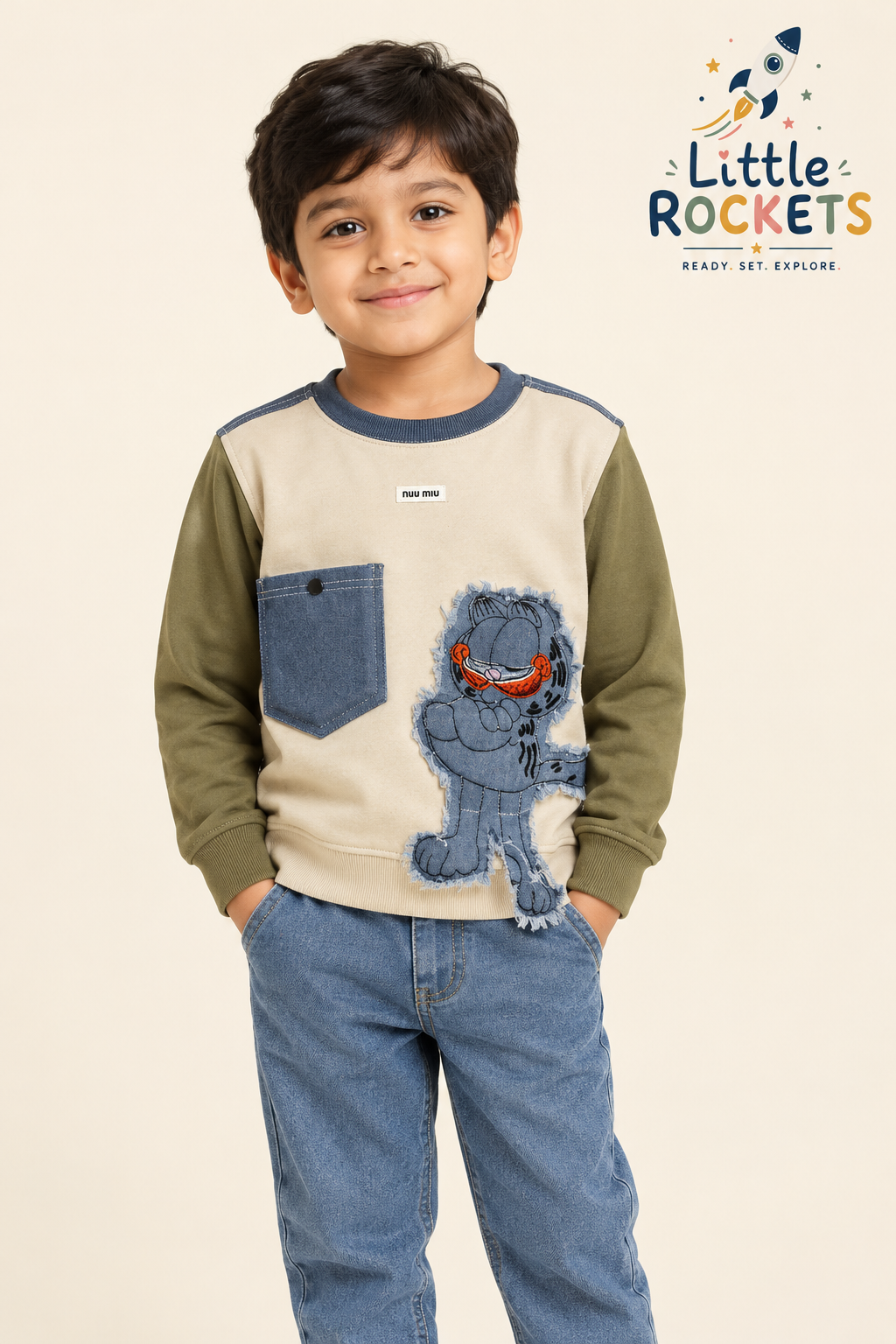 Cartoon Patch Kids Sweatshirt