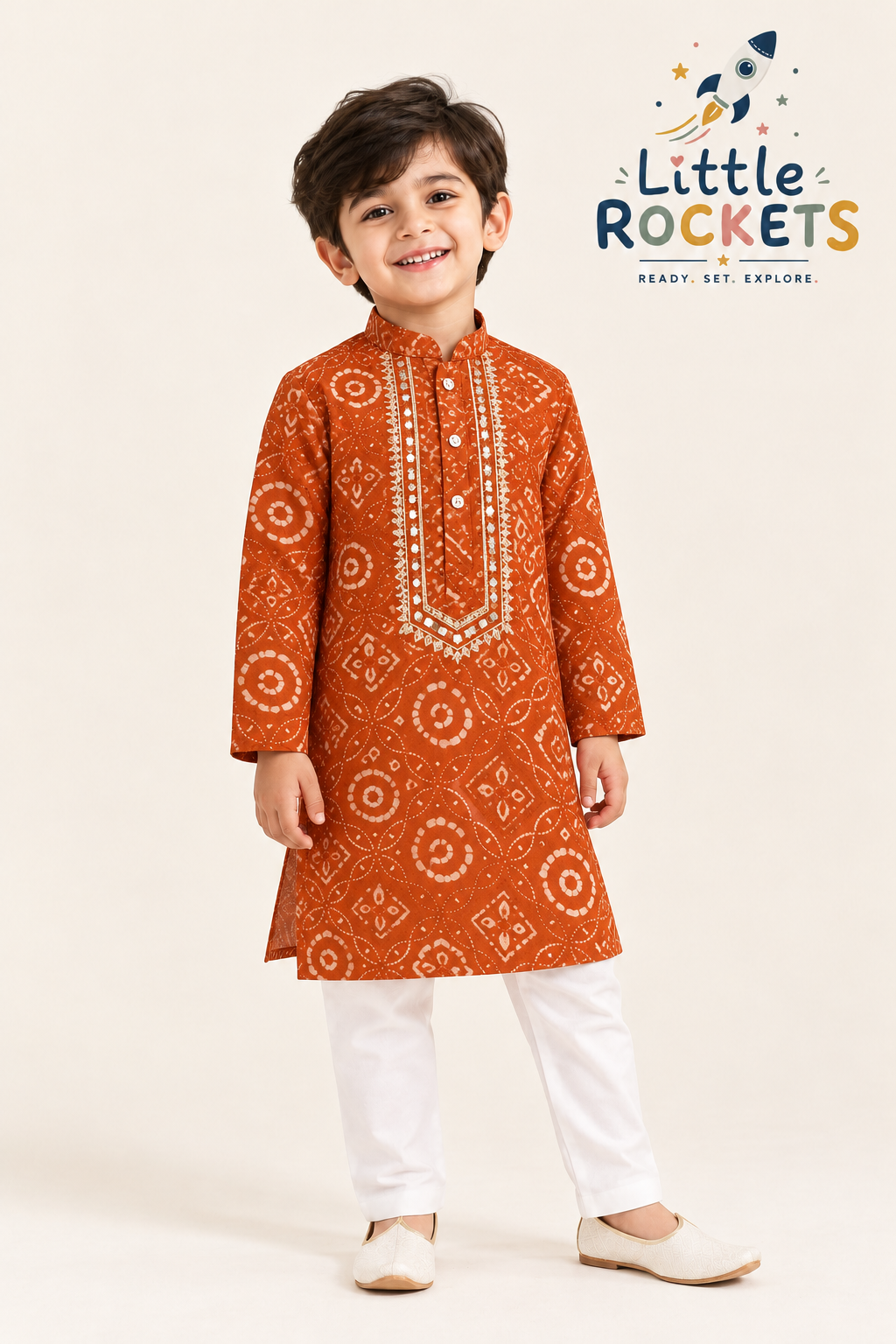 Rust Royale Kurta Set for Boys