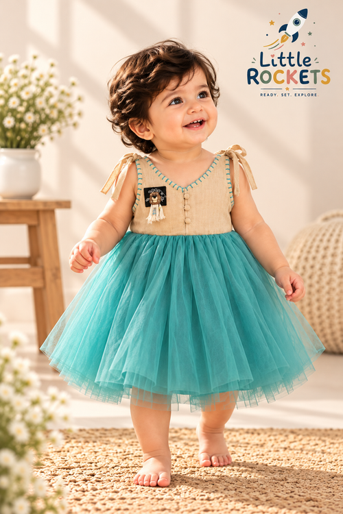 Aqua Twirl Baby Party Dress