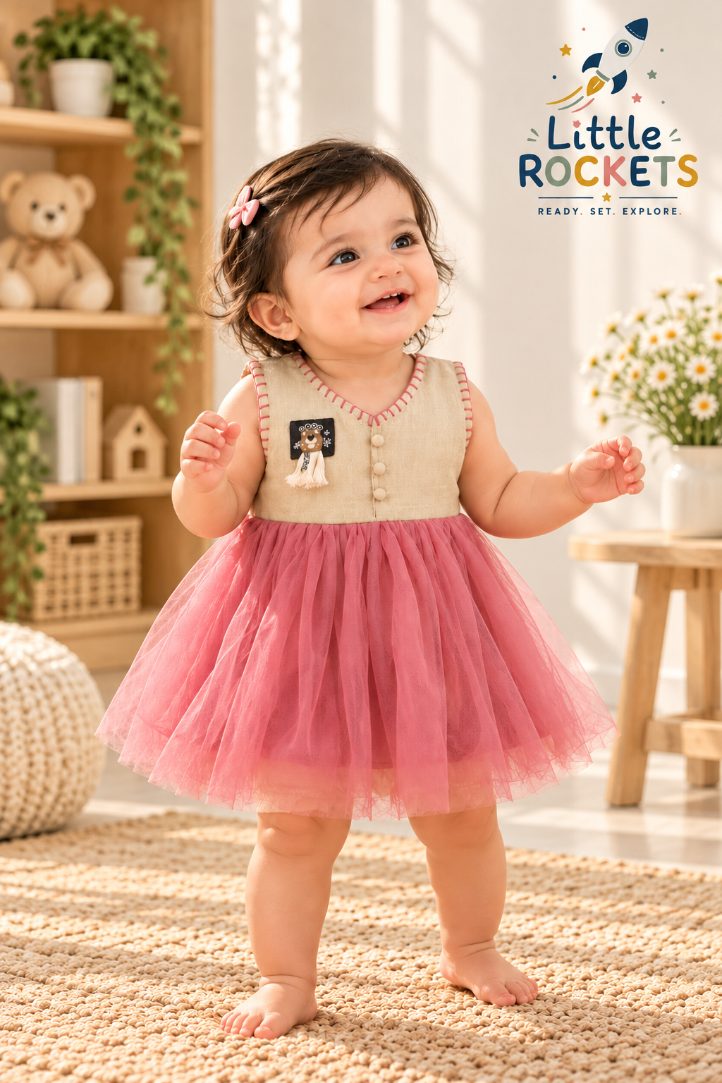 Rose Daisy Tulle Baby Dress