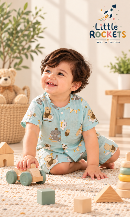Aqua Teddy Baby Co-ord Set