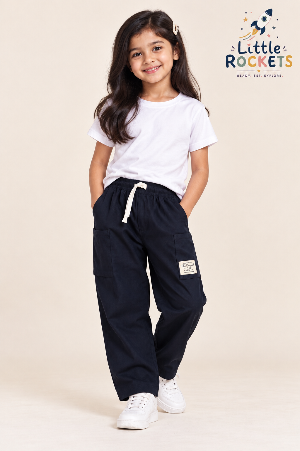 Navy Blue Cargo Pants for Kids