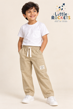 Beige Utility Pants for Kids