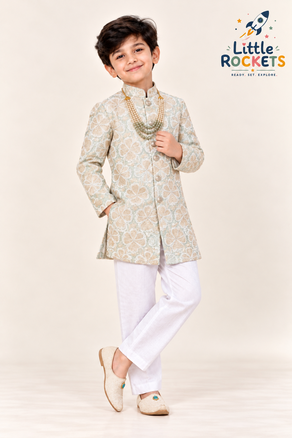Floral Sherwani Set for Boys