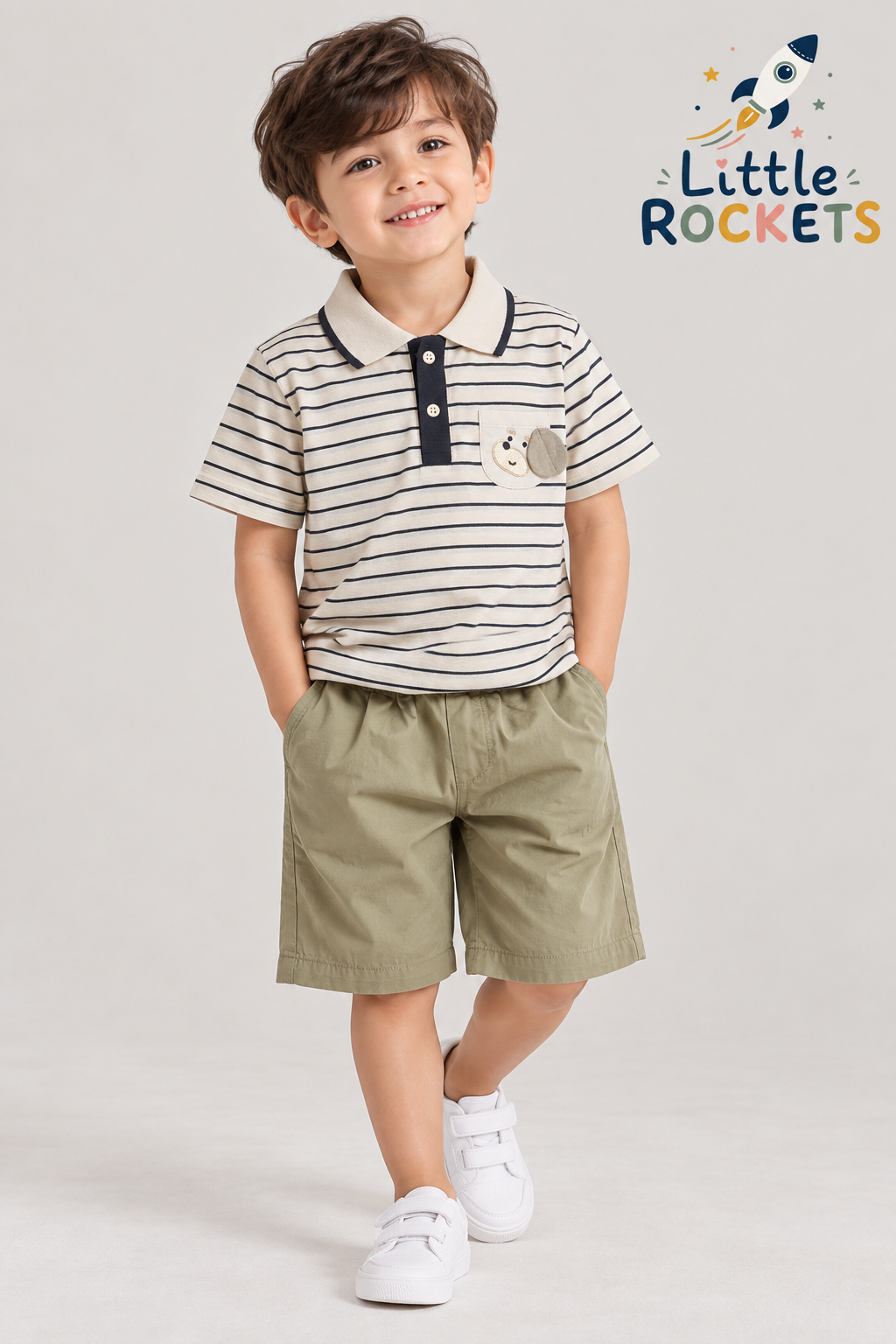 Striped Polo Co-ord Set for Boys