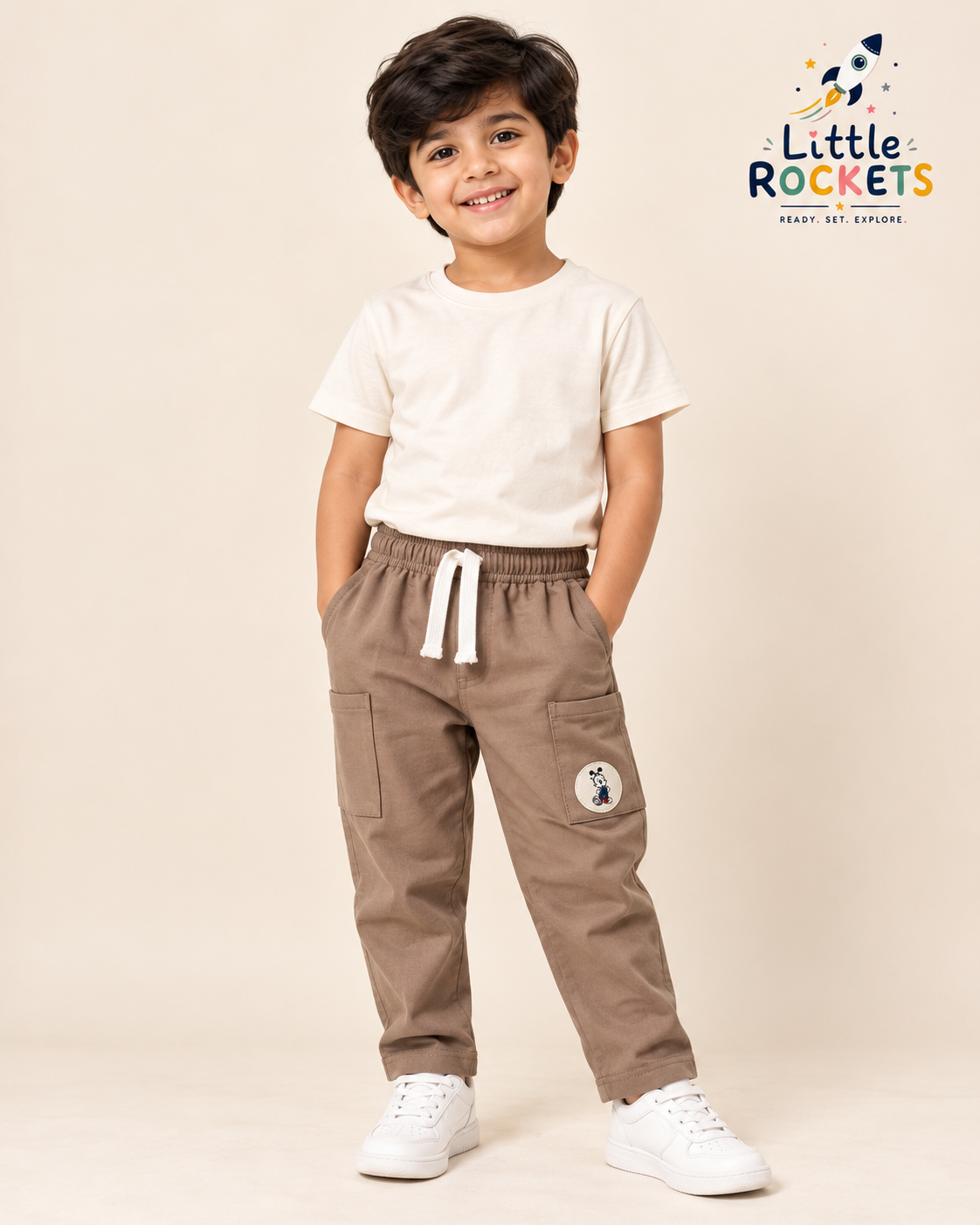 Taupe Cargo Pants for Kids